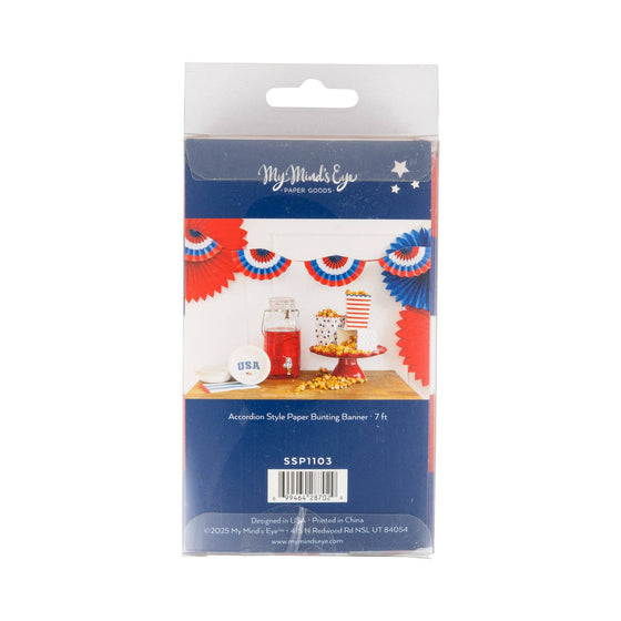 Red White and Blue Fan Bunting Banner