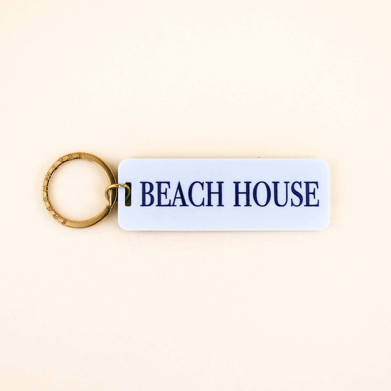 Blue Beach House Keychain