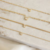 CZ Chain Necklace: Gold / 3mm Round Cut Simple Chain