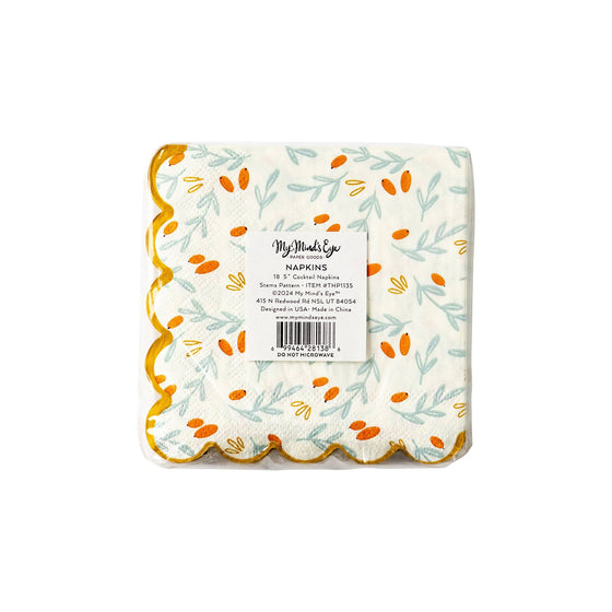 Stems Foil Scallop Napkin