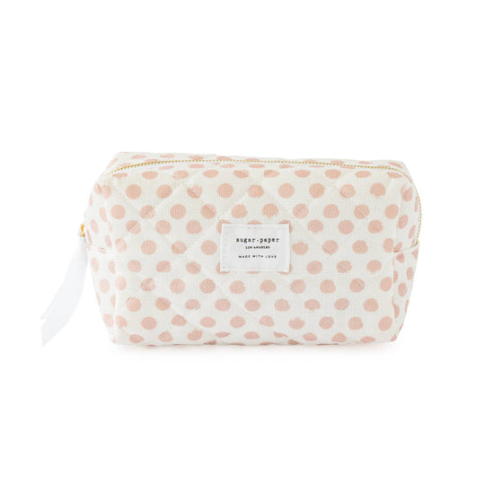 Rose Polka Dot Cosmetic Bag