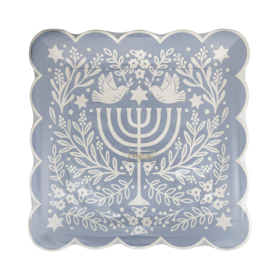 Floral Menorah Plate