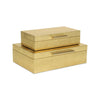 Lusan Set of 2 Rectangular Nesting Decorative Storage Boxes: Cream Shagreen