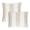 Awning Stripe Decorative Pillow Cover | Natural: 20" Square