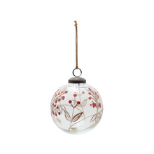  4" Etched Berry Glass Ornament