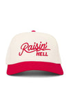 Raisin Hell Snapback Trucker Hat in Neutral Red Canvas: Neutral Red Split