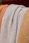 Harborview Herringbone Blanket: Light Grey
