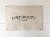 Custom Town Name Canvas Banner Flag with Grommets: Navy