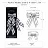 Beige Striped Mini Fabric Bows with Clips Set