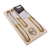 Cheese Set in Ivory and Brass - Set of 3