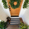 Lobster Rope™ Outdoor Doormat: Sand & Navy Cabana Stripes: Large (24" x 36")