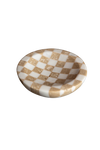 Checkered Travertine & Marble Dish