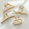 Ivory Gold Metal Assorted Claw Clips
