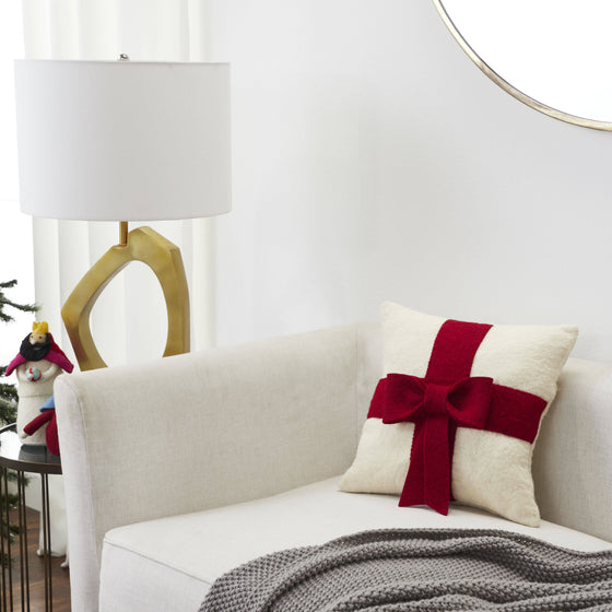 Red Bow Pillow 14" - Insert Included