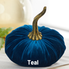 Pumpkin Large Velvet, Fall Mantel Decor, Halloween Table: Emerald