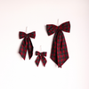 Plaid Red Fabric Bows: Small