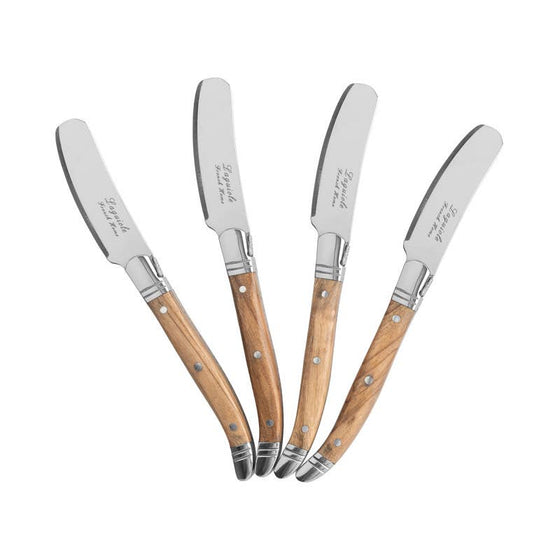 Connoisseur Laguiole 4 Spreaders Olive Wood Handles