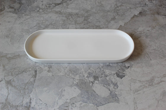 Oval Catchall Tray Large: White