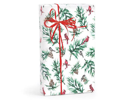 Christmas Premium Bulk Gift Wrap Paper: White Berries Kraft / 1 Pack / 24"x417'