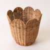 Scalloped Edge Rattan Round Basket