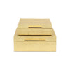 Lusan Set of 2 Square Nesting Decorative Storage Boxes: Navy Blue Shagreen