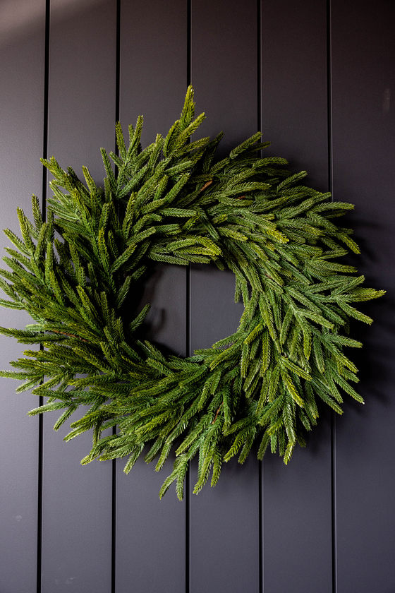 Norfolk Pine Faux Christmas Wreath 24"