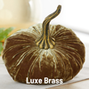 Pumpkin Large Velvet, Fall Mantel Decor, Halloween Table: Emerald