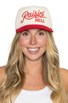 Raisin Hell Snapback Trucker Hat in Neutral Red Canvas: Neutral Red Split