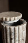 Beige Marble Fluted Jar