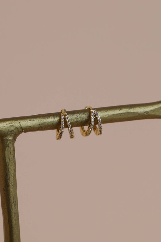 Double Huggie Hoops