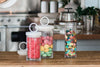 White Wood Glass Canister: Tall