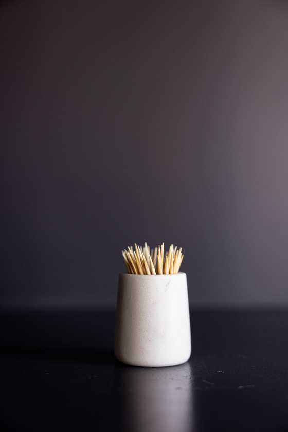 White Marble Toothpick Holder