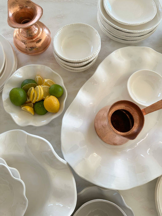 Cream Wavy Serving Bowl