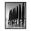 Vintage black and white photo of girls with long boards: Beaded White Distressed Frame 305-900 Bw / 8" X 10"