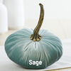 Pumpkin Small Velvet, Valentine's mantel, Autumn table, Gift: Emerald