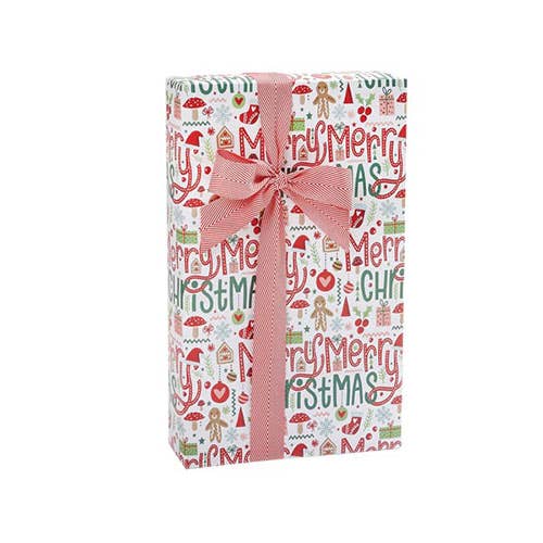 Christmas Premium Bulk Gift Wrap Paper: White Berries Kraft / 1 Pack / 24"x417'