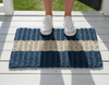 Lobster Rope™ Outdoor Doormat: Navy with Sand Stripe: 24x36