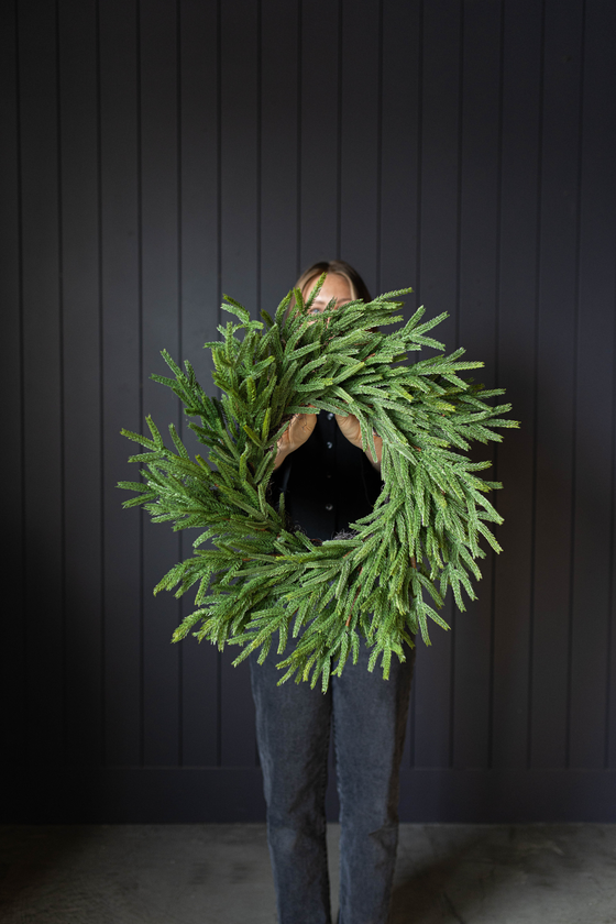 Norfolk Pine Faux Christmas Wreath 24"