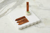 Square Scalloped Board with Cheese Markers- White