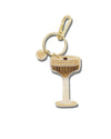 Hand-painted Espresso Martini Bag Charm + Keychain | Eco-Friendly