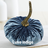 Pumpkin Small Velvet, Valentine's mantel, Autumn table, Gift: Emerald