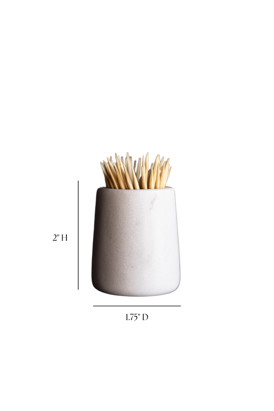 White Marble Toothpick Holder
