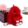 Cut Rabbit Pom Pom Key Chain KC0225-5! (6PC): PEACH