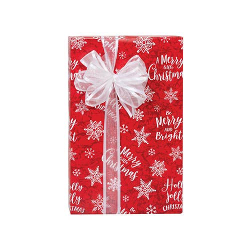 Christmas Premium Bulk Gift Wrap Paper: White Berries Kraft / 1 Pack / 24"x417'