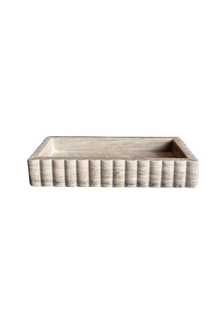  Scalloped Marble Fluted Tray