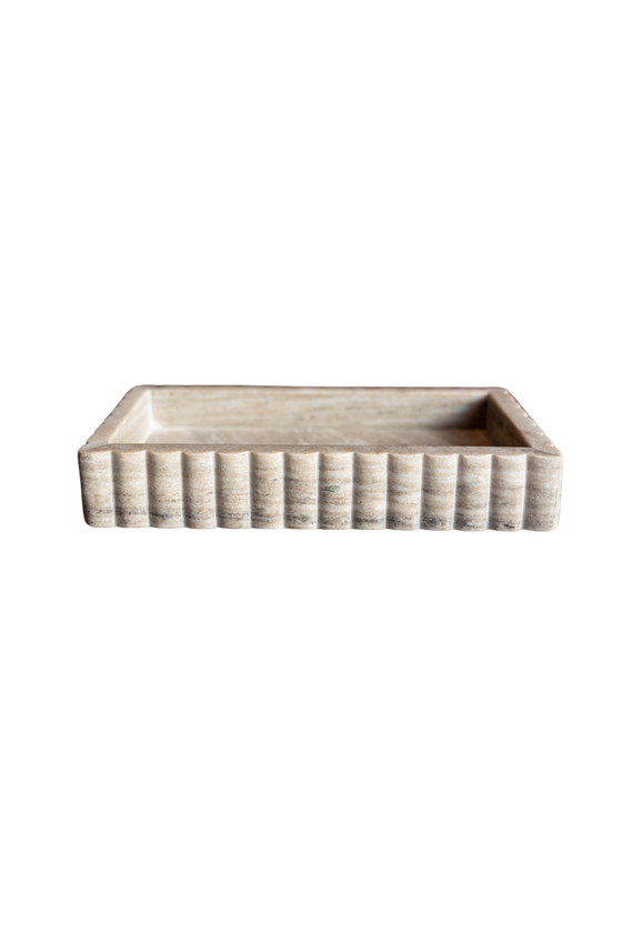 Scalloped Marble Fluted Tray