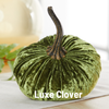 Pumpkin Large Velvet, Fall Mantel Decor, Halloween Table: Emerald