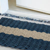 Lobster Rope™ Outdoor Doormat: Navy with Sand Stripe: 24x36