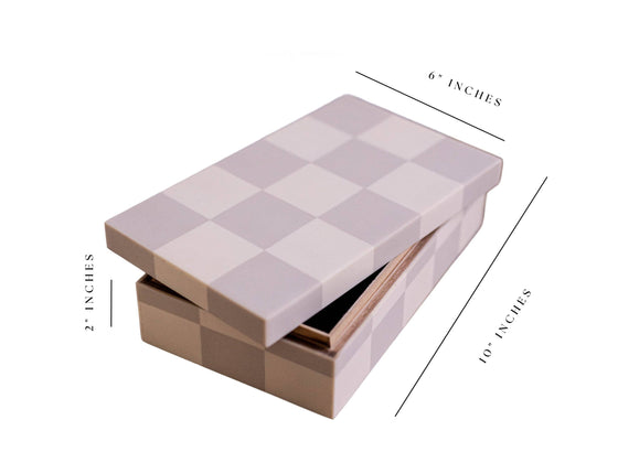 Checkered Gray & White Decor Box