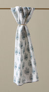 Cadet Blue Gauze Block Printed Towel